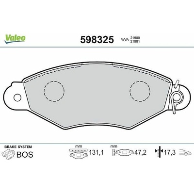 Sada brzdových platničiek kotúčovej brzdy VALEO 598325