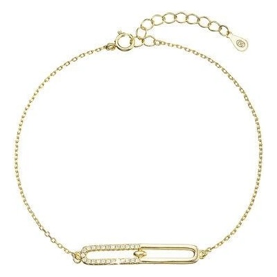 Pavona Pozlacený stříbrný náramek s oválkem se zirkony 13034.1