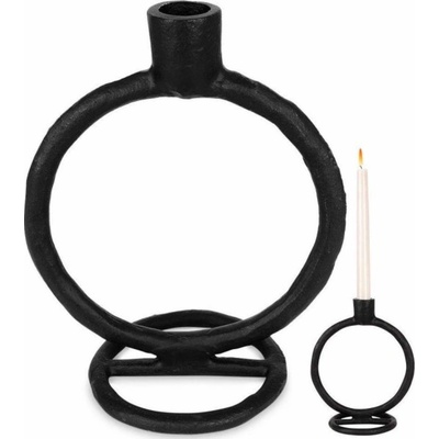 H&L Kovový svícen 19cm, černý