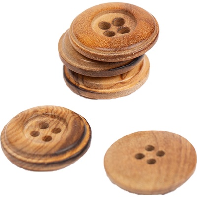 Dřevěný knoflík Drops kulatý Ø 20 mm oliva