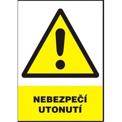 Nebezpečí utonutí 297x210mm - plast
