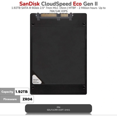 SanDisk CloudSpeed Eco Gen II 1.92TB, SDLF1CRR-019T-1HA1