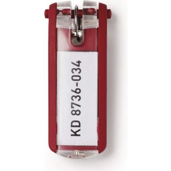 Durable Ключодържатели, резервни, с табелка, 6 броя, червени (6135140055)