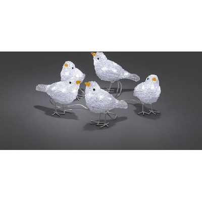KONSTSMIDE Ptáčci 6144-203 5 kusů 40 bílých LED výška 11,5 cm