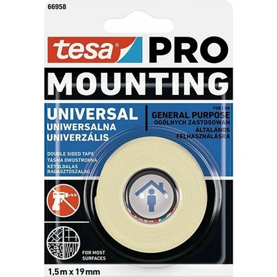 Tesa Universal Páska lepiaca obojstranná montážna penová 19 mm x 1,5 m 55587