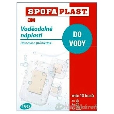3M SPOFAPLAST č.190 Vodeodolné náplasti mix 3 veľkostí, transparentná fólia 10 ks