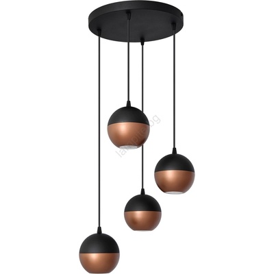 Helam LED Пендел MIDWAY 4xGU10/4, 8W/230V черен/меден (HE1584)