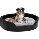 vidaXL 90x79x20 cm black/grey plush/pleather 171255