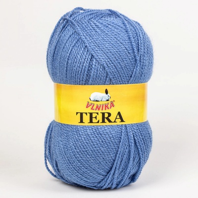 Pletací příze Vlnika TERA 092 modrá, klasická, 100g/310m