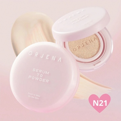 Orjena Serum To Powder Cushion SPF50+/PA+++ N21 VANILLA Pečující make-up s SPF14 g