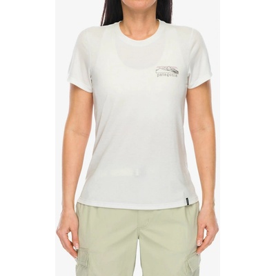 Patagonia Dámske funkčné tričko CAPILENE COOL TRAIL SHIRT STRATAPEAKS béžová
