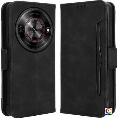 ZTE Blade A75 5G nubia Focus Leather Magnetic Wallet Кожен Калъф и Протектор