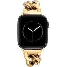 Anne Klein Řemínek řetízkový pro Apple Watch 42mm / 44mm / 45mm zlatý, 17,5 cm WK/1017GPGP