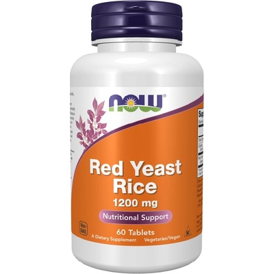 NOW NOW Red Yeast Rice Concentrated 10: 1 Extract 1200 mg, 60 Tablets