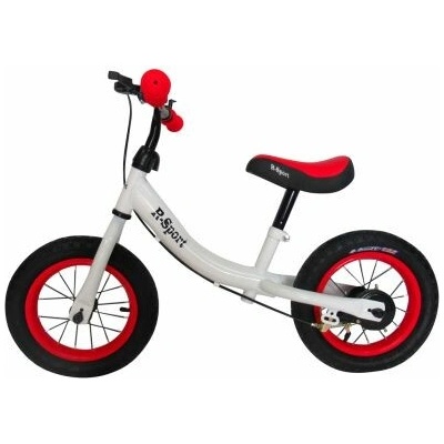 mamido bežiaci R3 R-Sport 12" v červeno-bielej farbe s brzdou a zvončekom