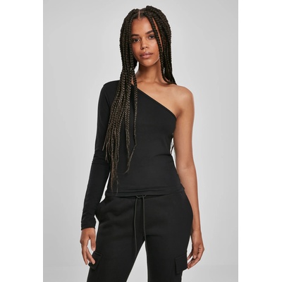 Urban Classics Дамска блуза с дълъг ръкав в черно Ladies AsymmetricUB-TB3212-00007 - Черен, размер S