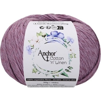 Anchor Cotton 'n' Linen 00021 Damson Плетене на една кука прежда (4680004-00021)
