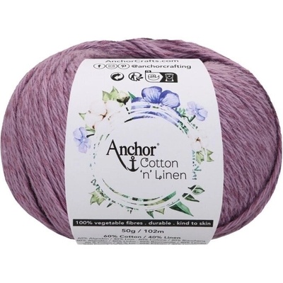 Anchor Cotton 'n' Linen 00021 Damson Плетене на една кука прежда (4680004-00021)