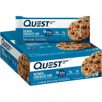 Quest Nutrition Quest Bar | Different Flavors [12 x 60 грама] Oatmeal Chocolate Chip