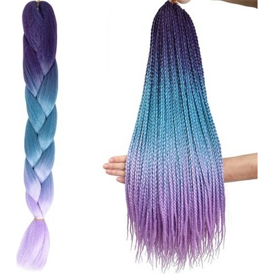 Soulima Syntetické copánky na vlasy ombre blue fio W10342 – Hledejceny.cz