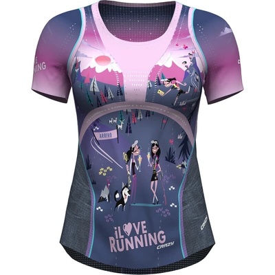 Dámske bežecké tričko Crazy Idea SHIRT VOLTAGE