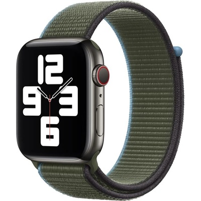 Apple Оригинална текстилна каишка за Apple Watch 38мм, 40мм, 41мм, 42мм (2024) - Apple Seasonal Fall Sport Loop (тъмнозелен) (mya123zm/a)