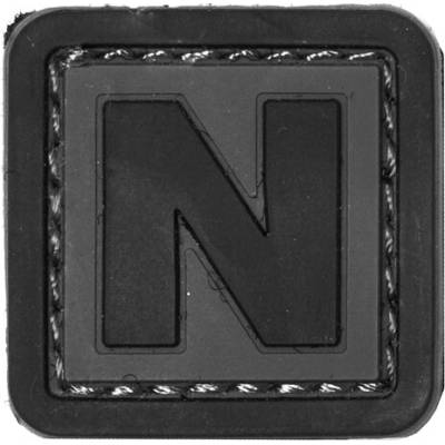 Gumená nášivka 101 Inc písmeno N - sivá