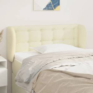 vidaXL Горна табла с уши, кремава, 93x23x78/88 см, изкуствена кожа (3117224)
