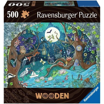 Image 1 of Ravensburger Дървен пъзел Ravensburger от 500 части - Фентъзи гора (17516)