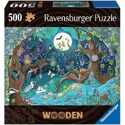 Ravensburger Дървен пъзел Ravensburger от 500 части - Фентъзи гора (17516)