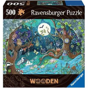 Ravensburger Дървен пъзел Ravensburger от 500 части - Фентъзи гора (17516)