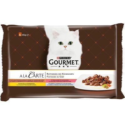 Gourmet A la Carte kachní drůbeží sardinky pstruh 4 x 85 g