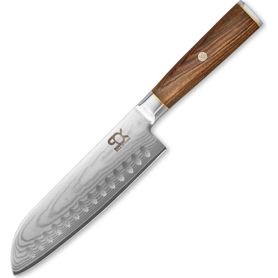 SOK Cocobolo White Damascus nôž kuchynský Santoku 185 mm