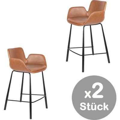 Zuiver Brit v sadě 2 ks 91,5 cm koňakově hnědé