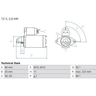 Startér BOSCH 0 986 026 010 (0986026010)