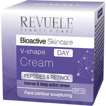 Revuele V-Shape Day Cream Peptides & Retinol SPF 15, дневен крем за контуриране и стягане на лицето, 50 ml