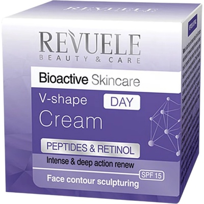 Revuele V-Shape Day Cream Peptides & Retinol SPF 15, дневен крем за контуриране и стягане на лицето, 50 ml