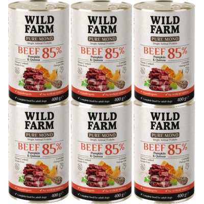Wild Farm Pure Mono Hovädzie mäso tekvica a quinoa 6 x 400 g