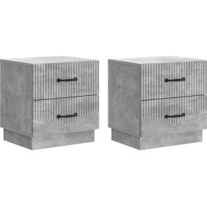 vidaXL Нощен шкаф 2 бр. Бетонно сиво 43 x 34, 5 x 44, 5 см (895222)