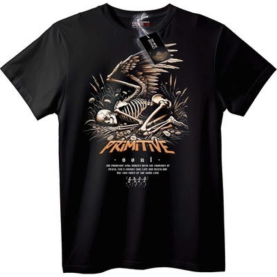NOONEBRAND Тениска Примитивна душа скелет - 5XL, Black
