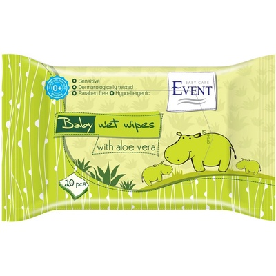Event Мокри кърпички с алое вера Event, 20 броя (2EVBE04001ALOE020A)