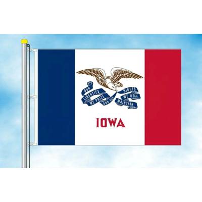 LIBEA, s.r.o. Iowa vlajka Rozměr: 30×45 cm, Uchycení: Karabiny na stožár