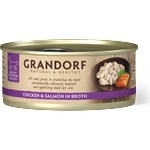 Grandorf Chicken Breast & Salmon - Допълваща мокра храна за котки със сьомга и пилешко филе 70 гр