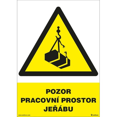 Walteco Pozor - pracovný priestor žeriavu 210x297mm, formát A4, plastová tabuľka Množstvo: 1 ks , 20026