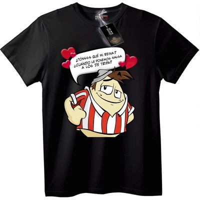 NOONEBRAND Тениска Спортен фен карикатура - XXS, Black