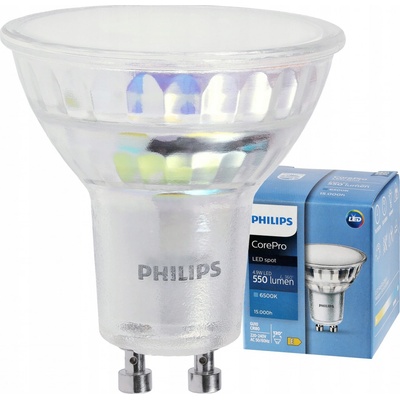 Philips LED žárovka GU10 CP 4,9W studená bílá 6500K , reflektor 120°