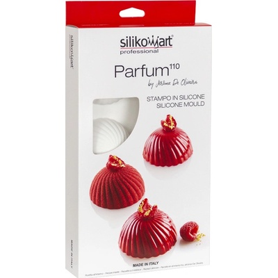 Silikomart Forma silikonová design Parfum polokoule rýhovaná 6 x110 ml