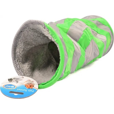 Duvo Plus Play Tunnel - Тунел за игра , за зайци , морски свинчета , фретки и други гризачи 35 см. сиво-зелен
