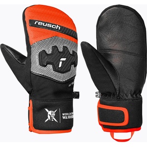 Reusch Детски скиорски ръкавици Reusch Worldcup Warrior Prime R-Tex XT Mitten black/silver/fluo red