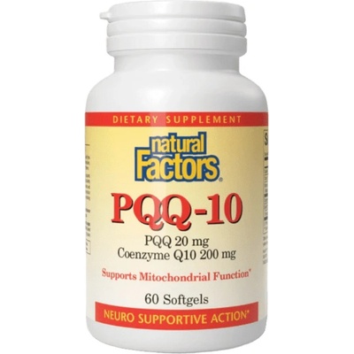 Natural Factors PQQ-10 PQQ 20 mg Coenzyme Q10 200 mg, 60 Softgels